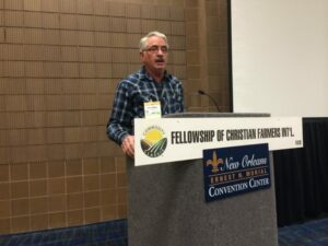 Jim Weber, Atmore, Alabama, preached the bible lesson in John 4 at the Commodity Classic worship service.