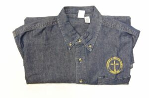 Men's Blue FCFI Short Sleeve Denim Shirt