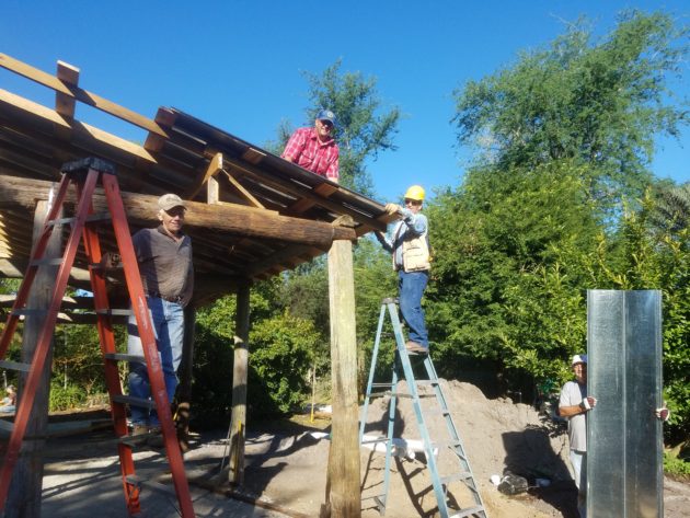 Bill Brown, Gary Beery, Ron Herrold & Bob Dauchy working on the classroom. 